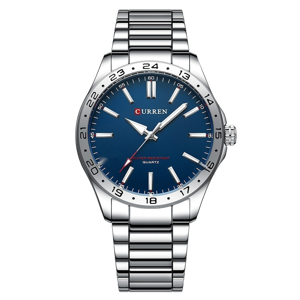 Carryan men's watch with steel strap and quartz