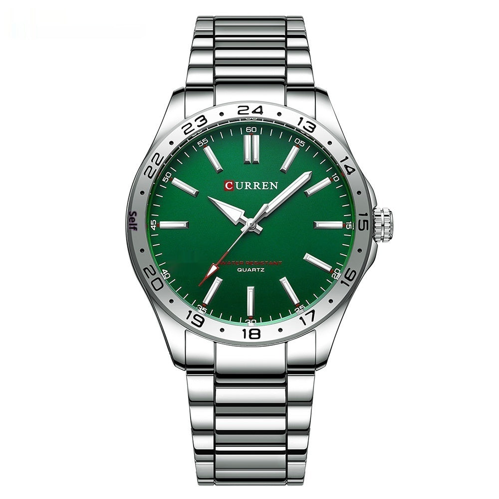 Carryan men's watch with steel strap and quartz