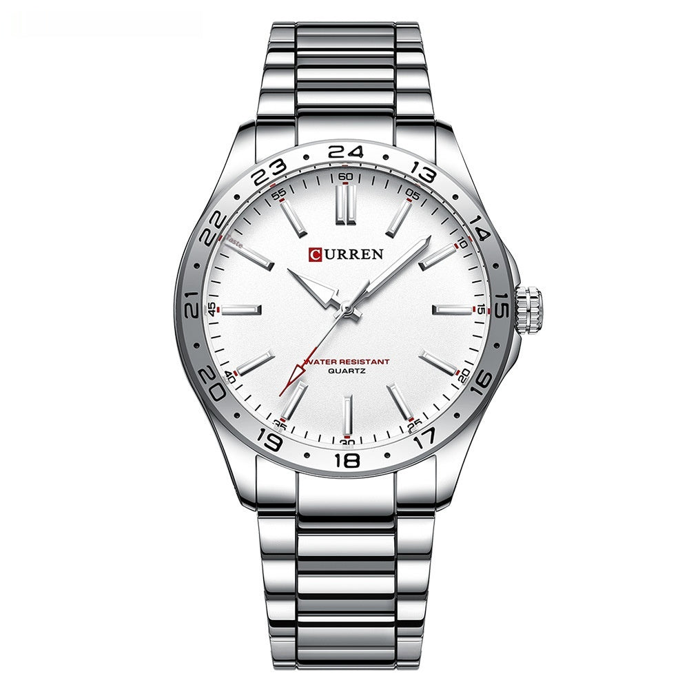 Carryan men's watch with steel strap and quartz