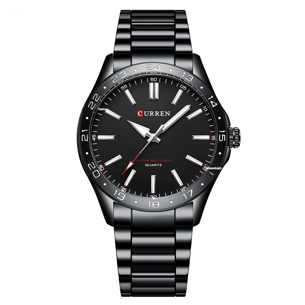 Carryan men's watch with steel strap and quartz