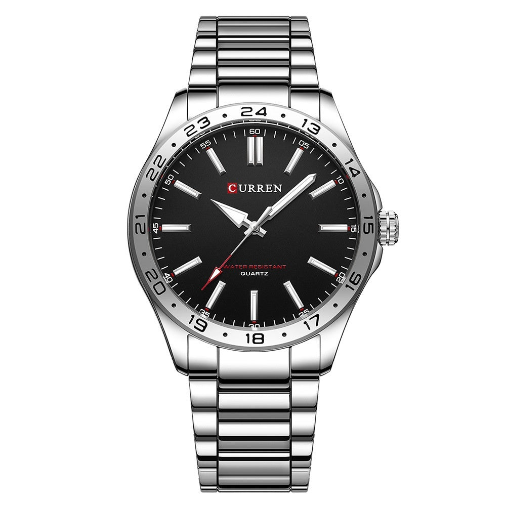Carryan men's watch with steel strap and quartz