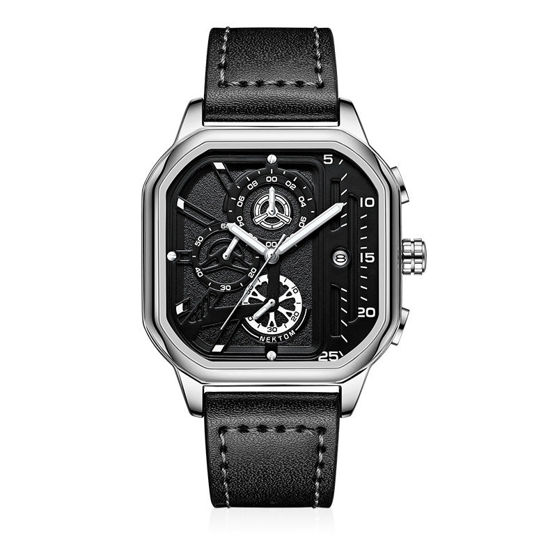 Reloj luminoso y resistente al agua con mecanismo de cuarzo para hombre