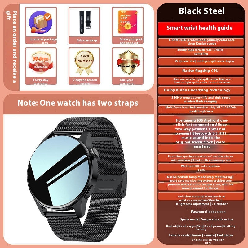 Reloj inteligente Bluetooth con función de llamada y medidor de frecuencia cardíaca