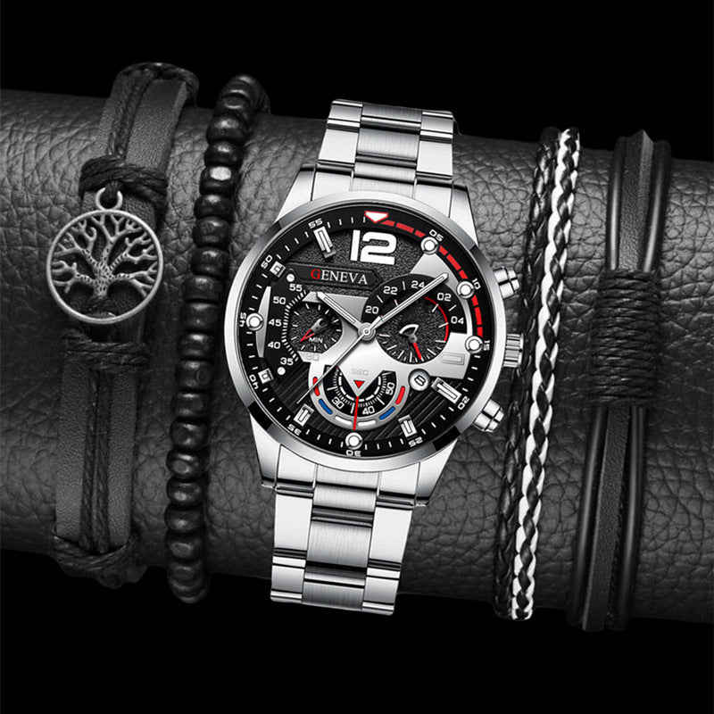 Conjunto de pulsera de reloj de cuarzo Three Eyes - Regalos para San Valentín